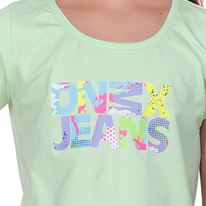 Girl's Printed Hoodie With Inner T-shirt.