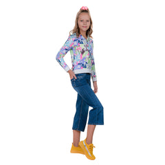 Girl's Printed Hoodie With Inner T-shirt.