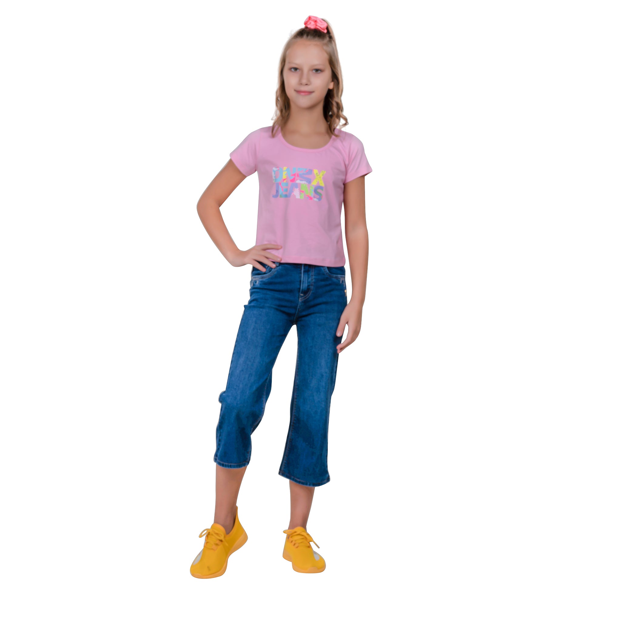 Girl's Printed Hoodie With Inner T-shirt.