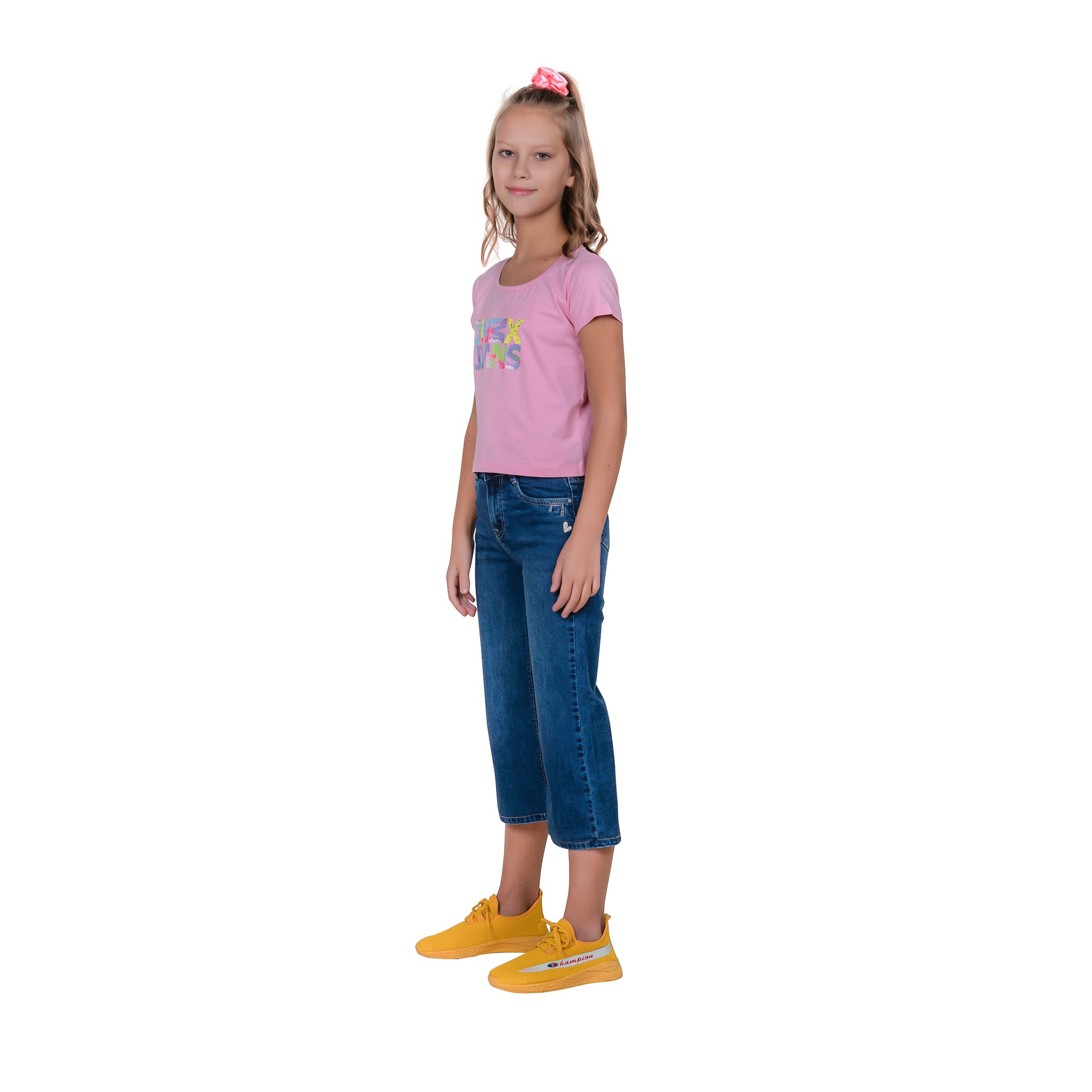 Girl's Printed Hoodie With Inner T-shirt.