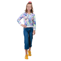 Girl's Printed Hoodie With Inner T-shirt.