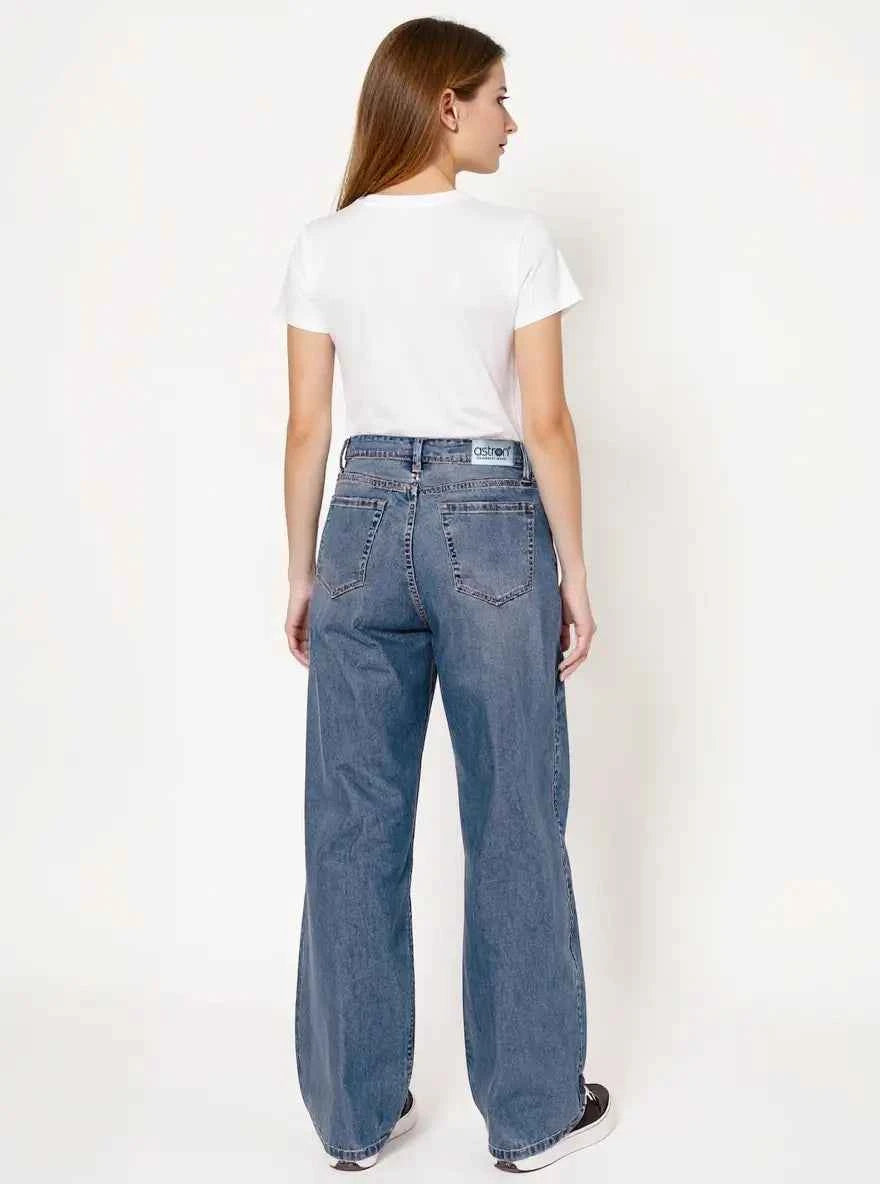 Astron Women’s Light Wash Straight Fit Jeans – Everyday Streetwear Denim