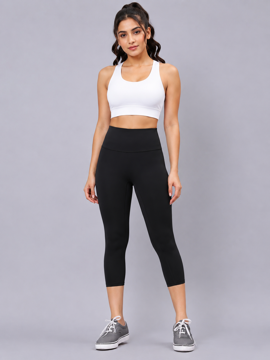 Astron High-Waisted Stretch Gym Leggings - 4-Way Stretch Cropped Sports Leggings for Women