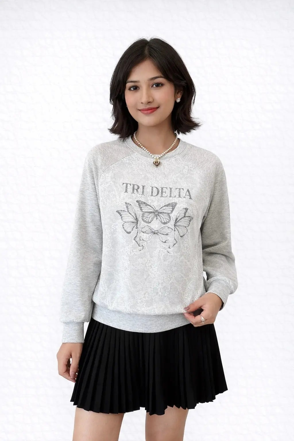 Women’s Printed Butterfly Lace Sweatshirt - ASTRON