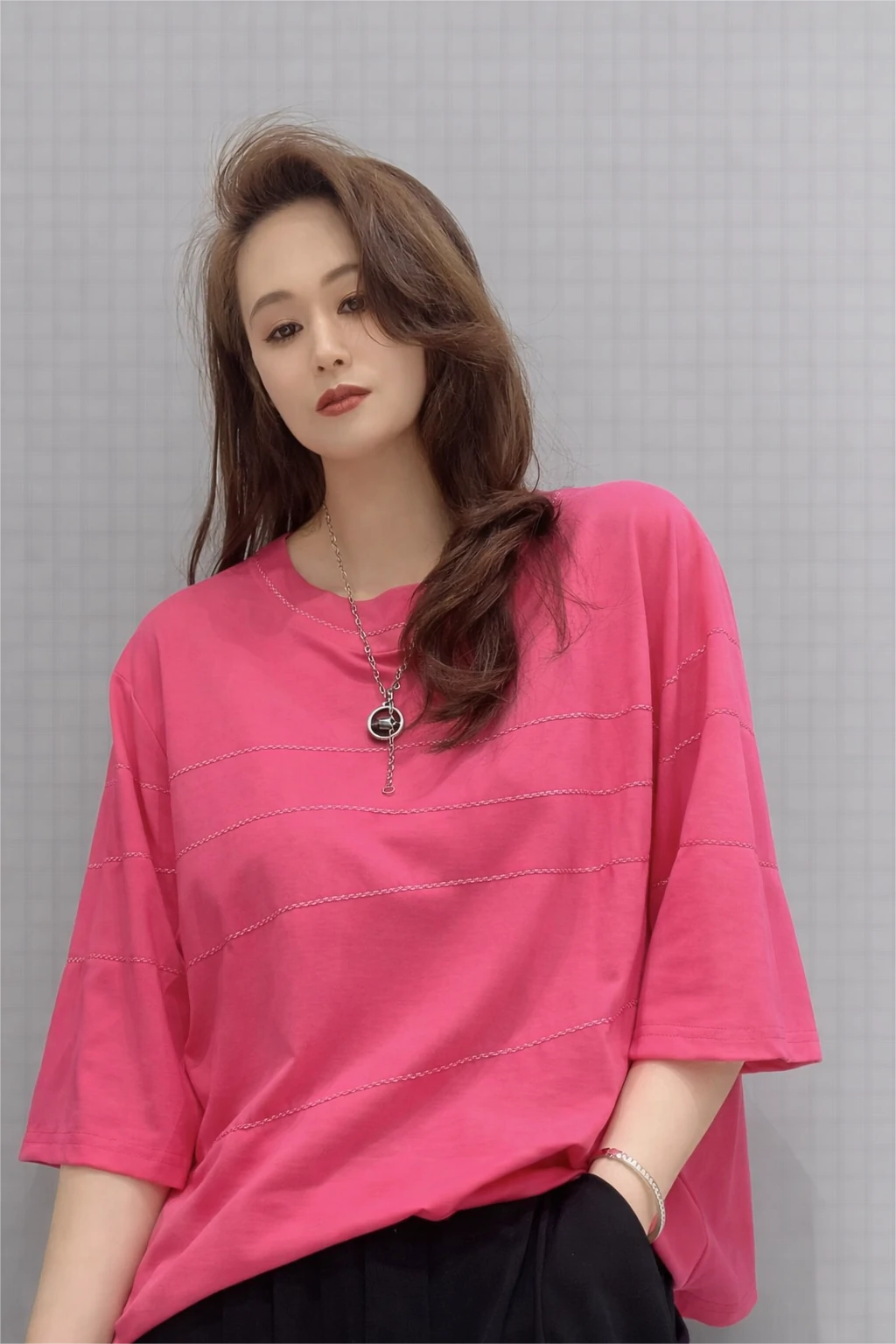 Women’s Oversized Casual Tee with Stitch Detail