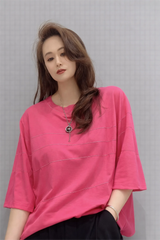 Women’s Oversized Casual Tee with Stitch Detail