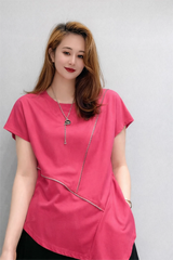 Women's Asymmetric Zip Detail Top