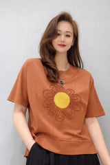 Women’s Embroidered Daisy Top - ASTRON