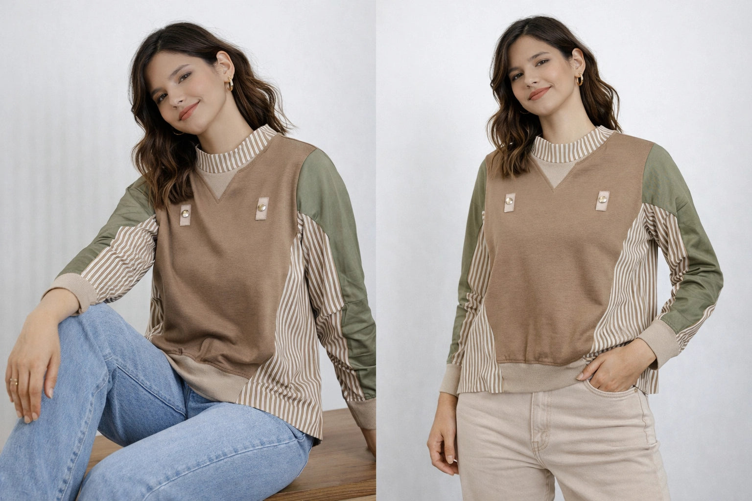 Women’s Color-Block Panel Sweatshirt