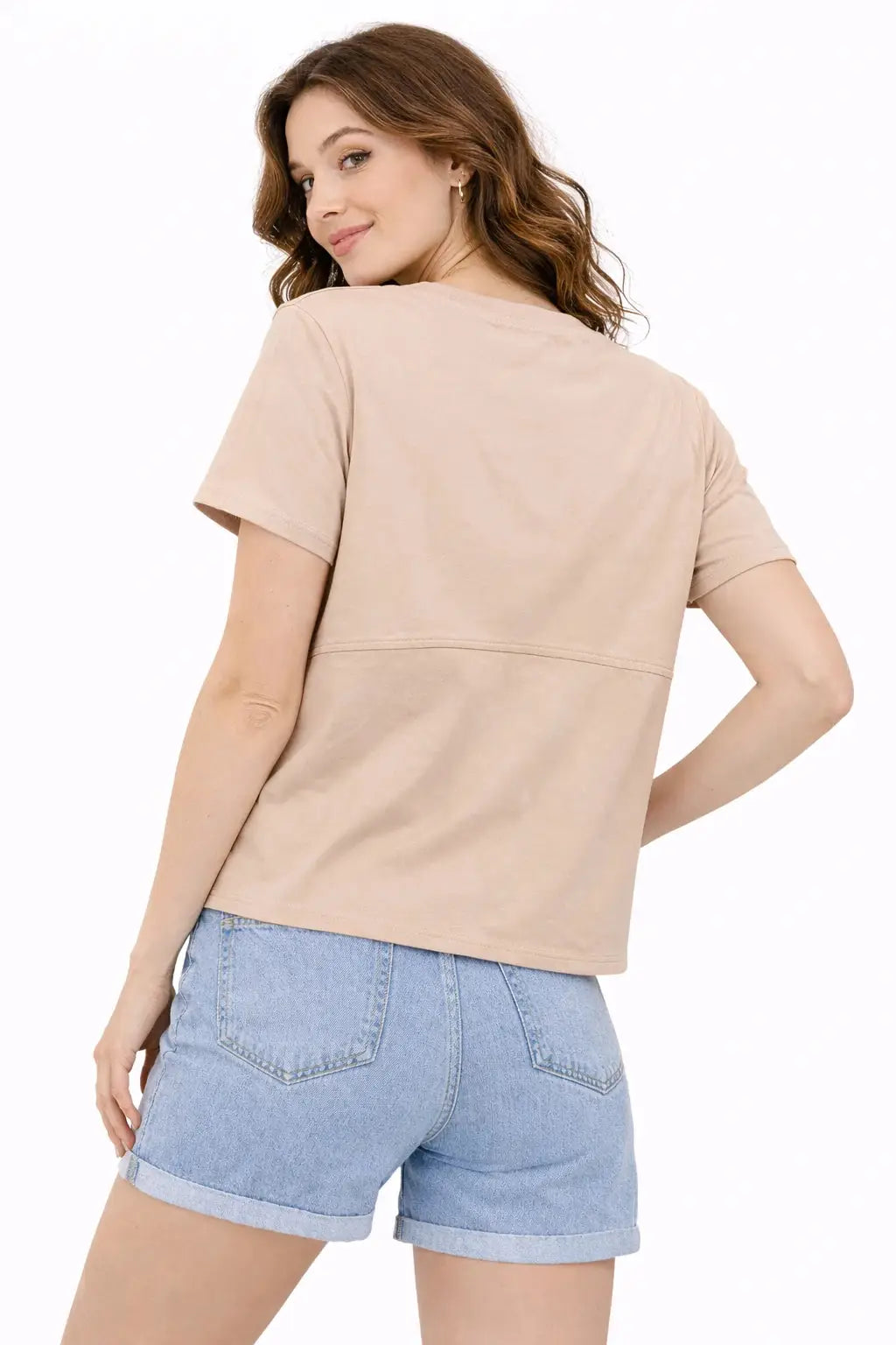 Women's Box Fit Top with Contrast Pocket and Zip Detail for Stylish Comfort - ASTRON