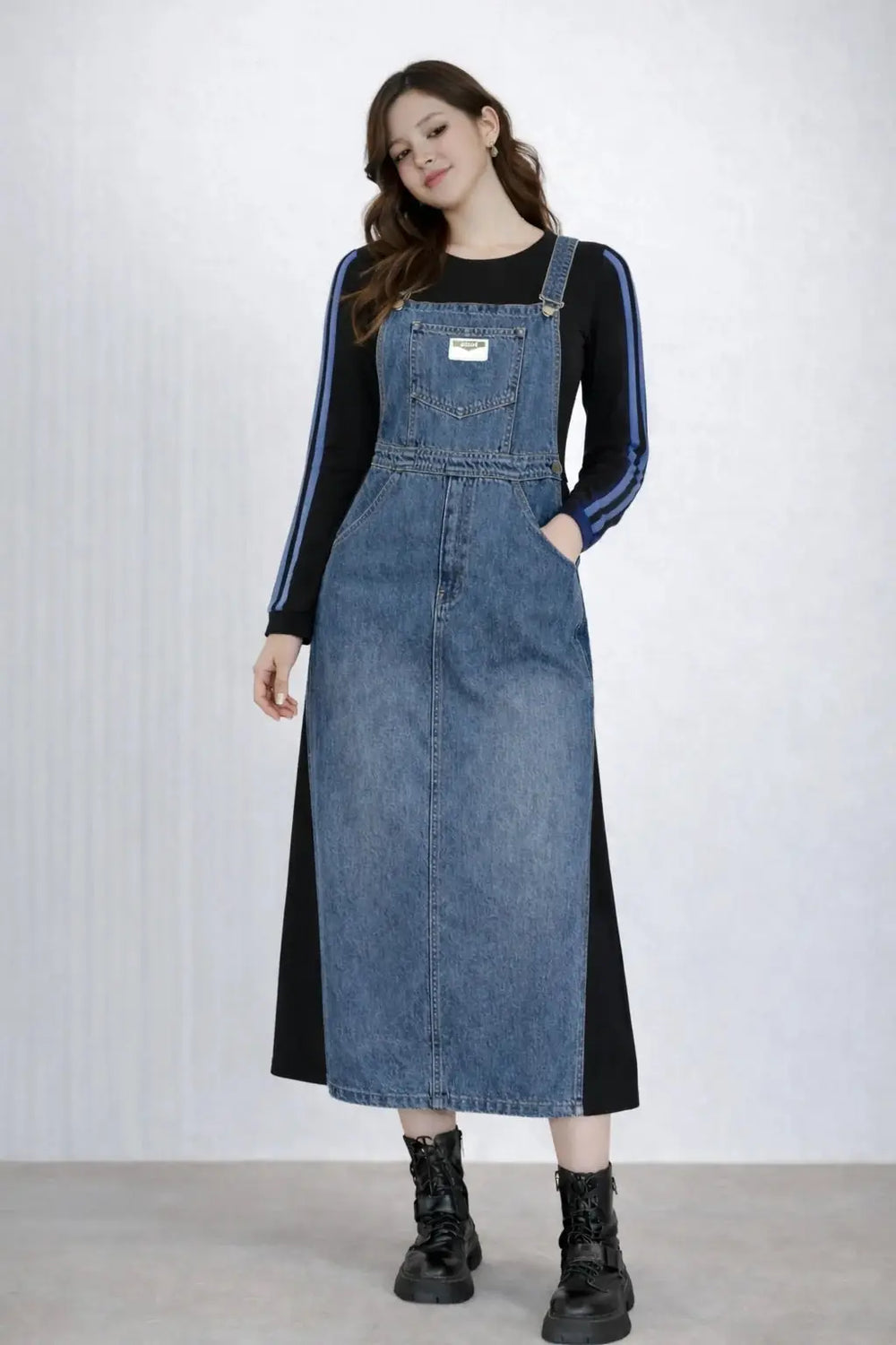 Women’s Denim Dungaree Dress - ASTRON