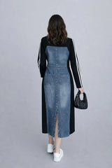 Women’s Denim Paneled Midi Dress - ASTRON