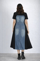 Women’s Denim Panel Midi Dress