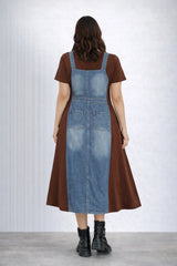 Women’s Denim Front Panel A-Line Dress