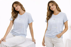 Love the New York Crop Top – Cotton Spandex Half Sleeve Tee - ASTRON