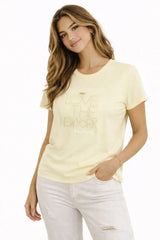 Love the New York Crop Top – Cotton Spandex Half Sleeve Tee - ASTRON