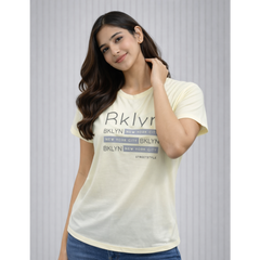 Women’s Light Yellow “BKLYN” Graphic T-Shirt