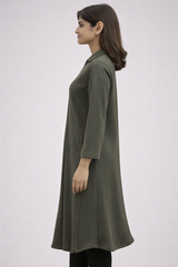 Women’s Olive Green Solid Long Kurta