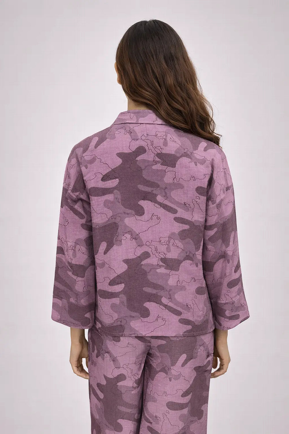 Women’s Pink Camouflage Printed Night Suit Set - ASTRON
