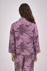 Women’s Pink Camouflage Printed Night Suit Set
