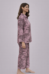 Women’s Pink Camouflage Printed Night Suit Set