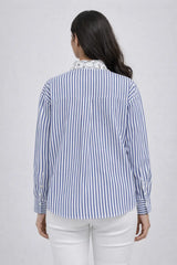 Women's Embellished Striped Shirt for Effortless Style and Chic Fashion - ASTRON