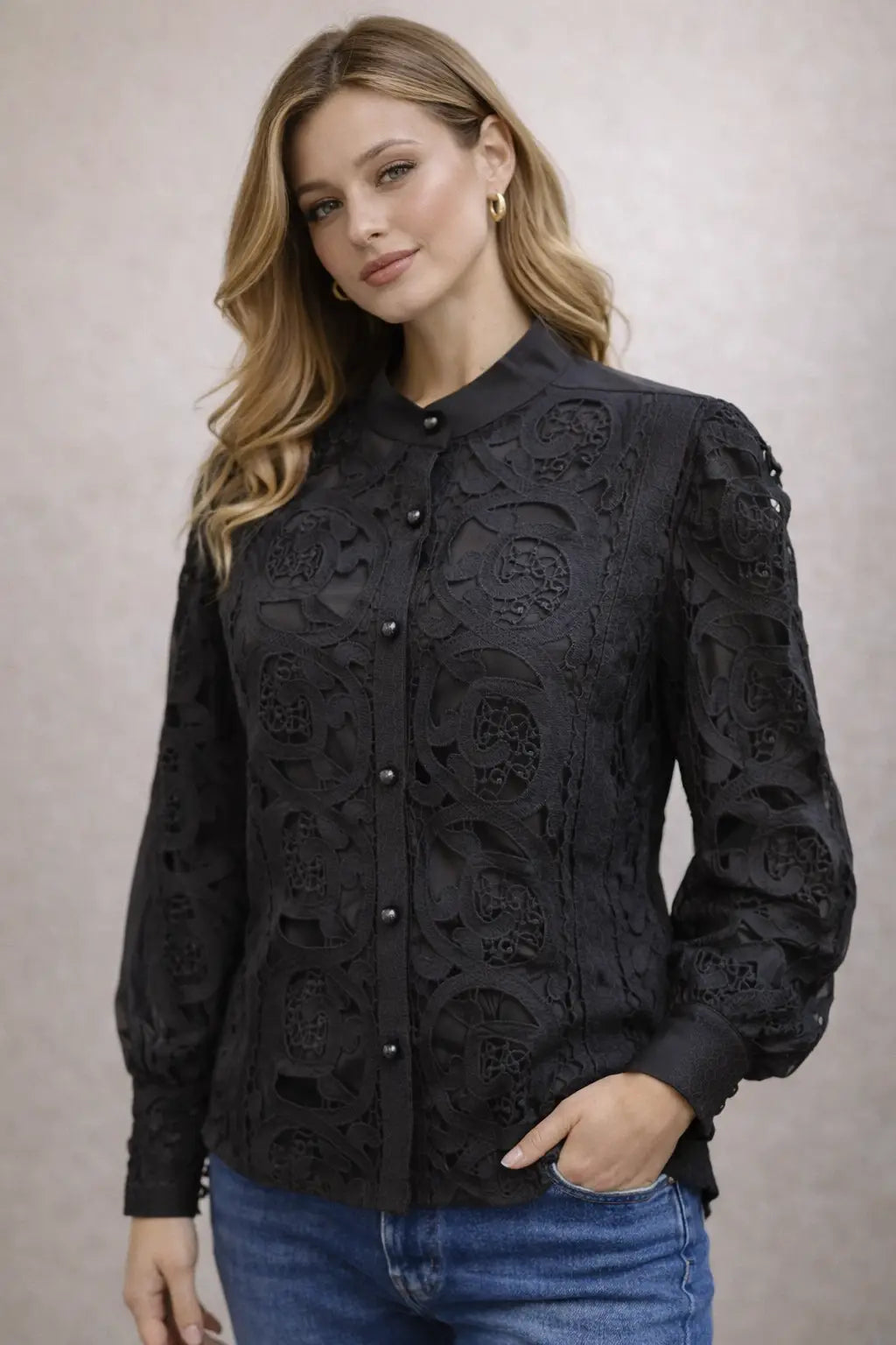 Women's Lace Shirt - Elegant Button-Down Style for Every Occasion - ASTRON