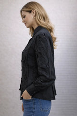 Women's Lace Shirt - Elegant Button-Down Style for Every Occasion - ASTRON