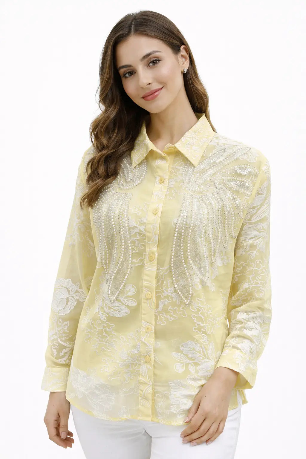 Women’s Embellished Embroidered Shirt - ASTRON
