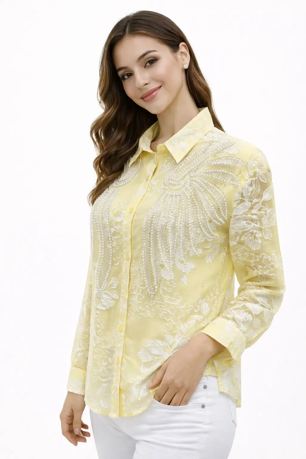 Women’s Embellished Embroidered Shirt - ASTRON