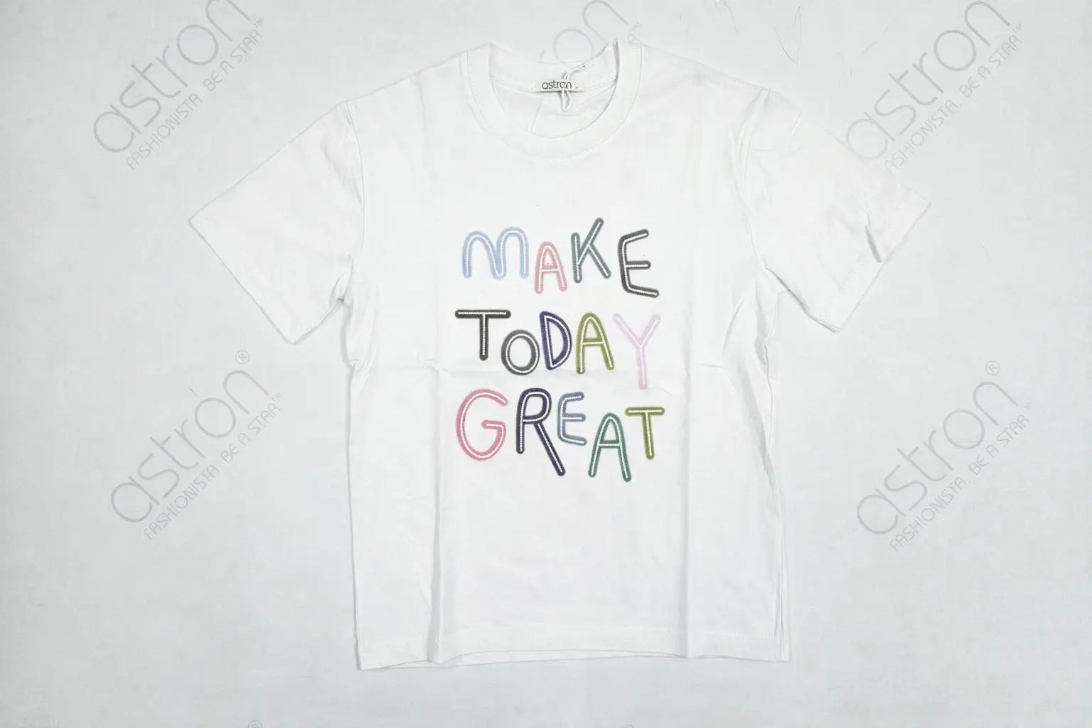Women's Graphic T-Shirt - Make Today Great with Positive Vibes - ASTRON
