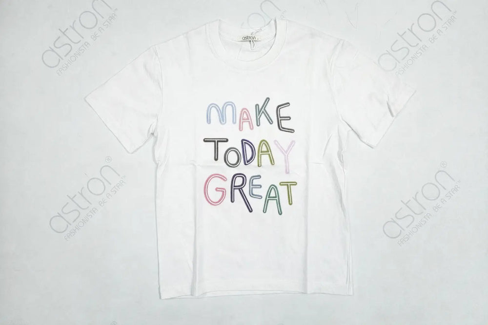 Women's Graphic T-Shirt - Make Today Great with Positive Vibes - ASTRON