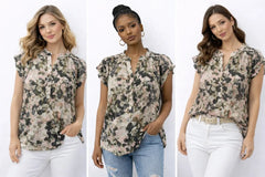 Women’s Printed Top - Stylish Short Sleeve Design for Every Occasion - ASTRON