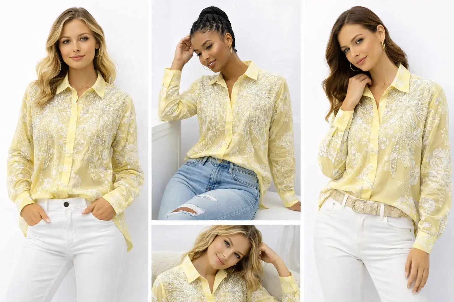 Women’s Embellished Embroidered Shirt - ASTRON