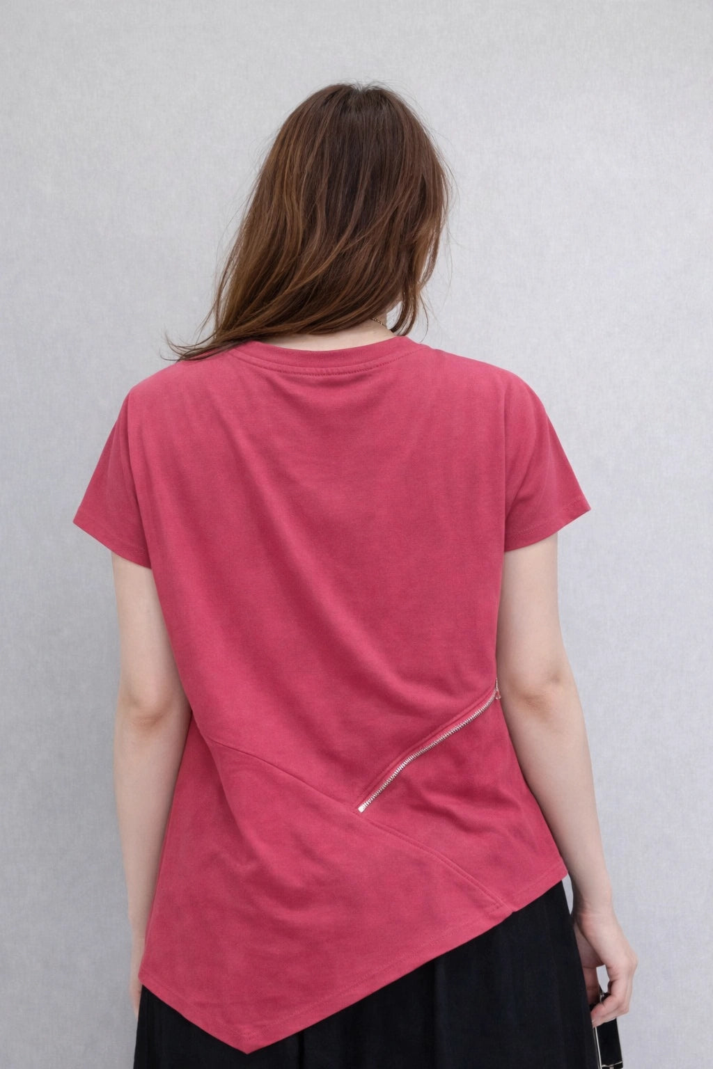 Women's Asymmetric Zip Detail Top