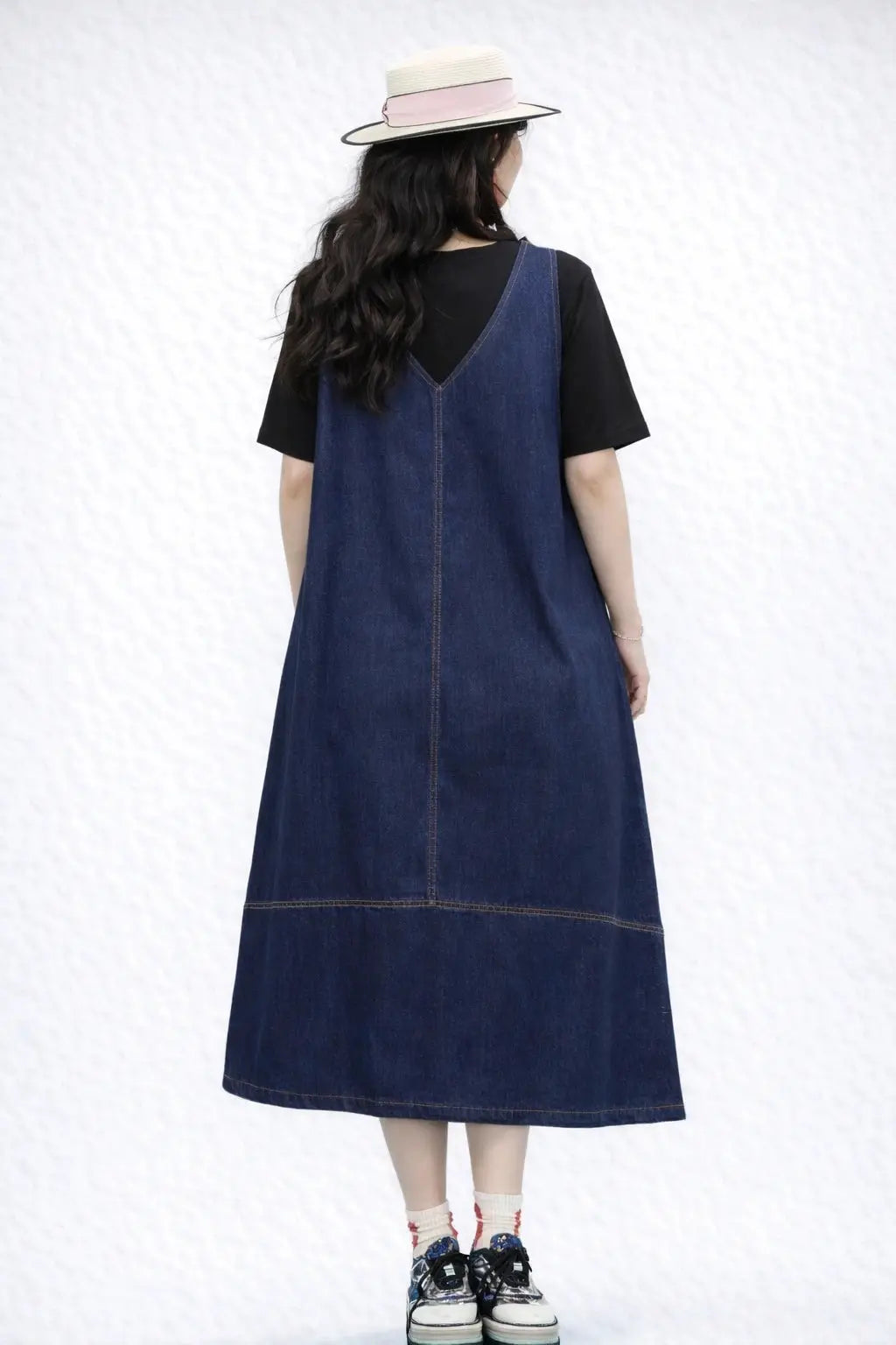 Women’s Sleeveless Denim A-Line Button-Down Dress - ASTRON