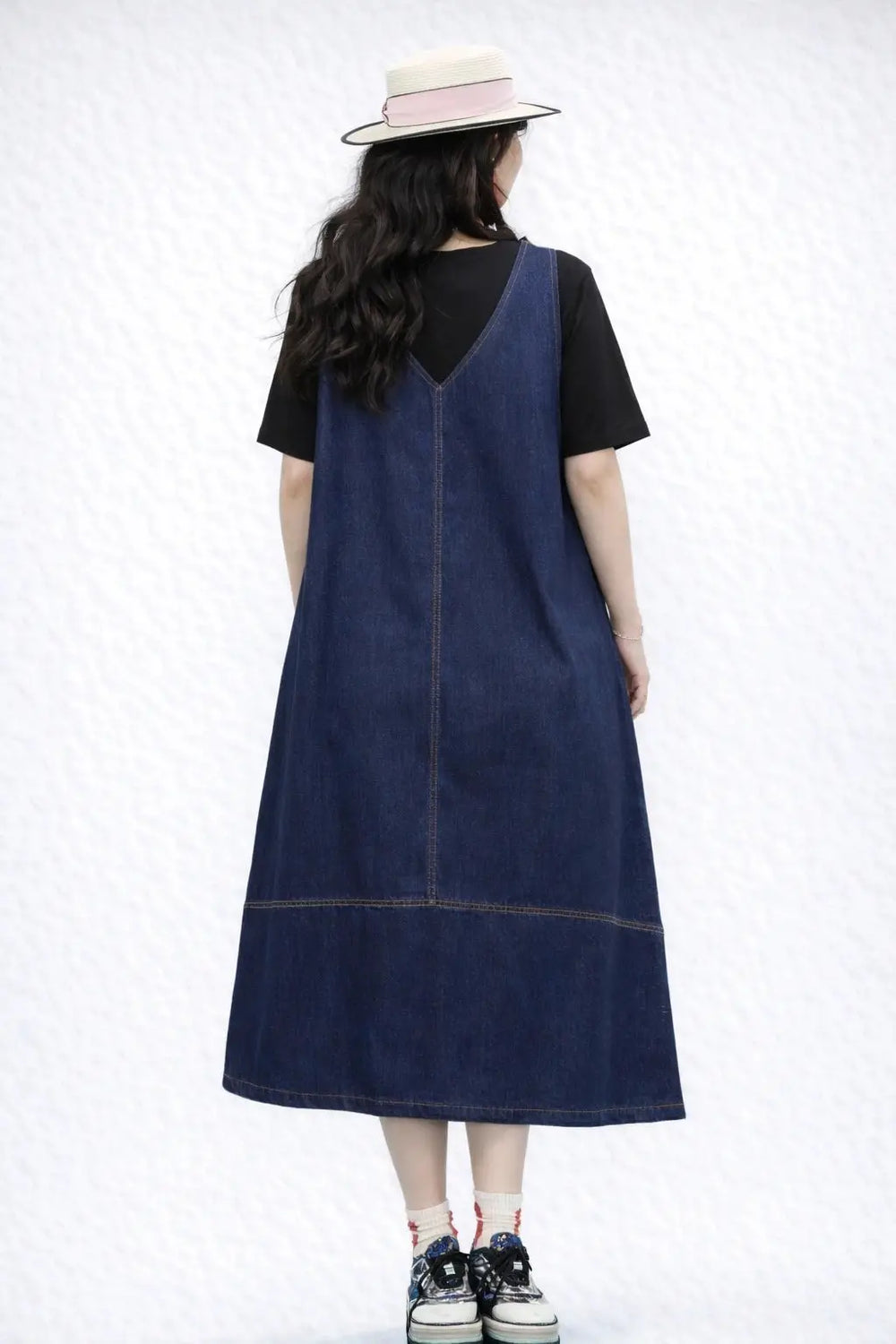 Women’s Sleeveless Denim A-Line Button-Down Dress - ASTRON