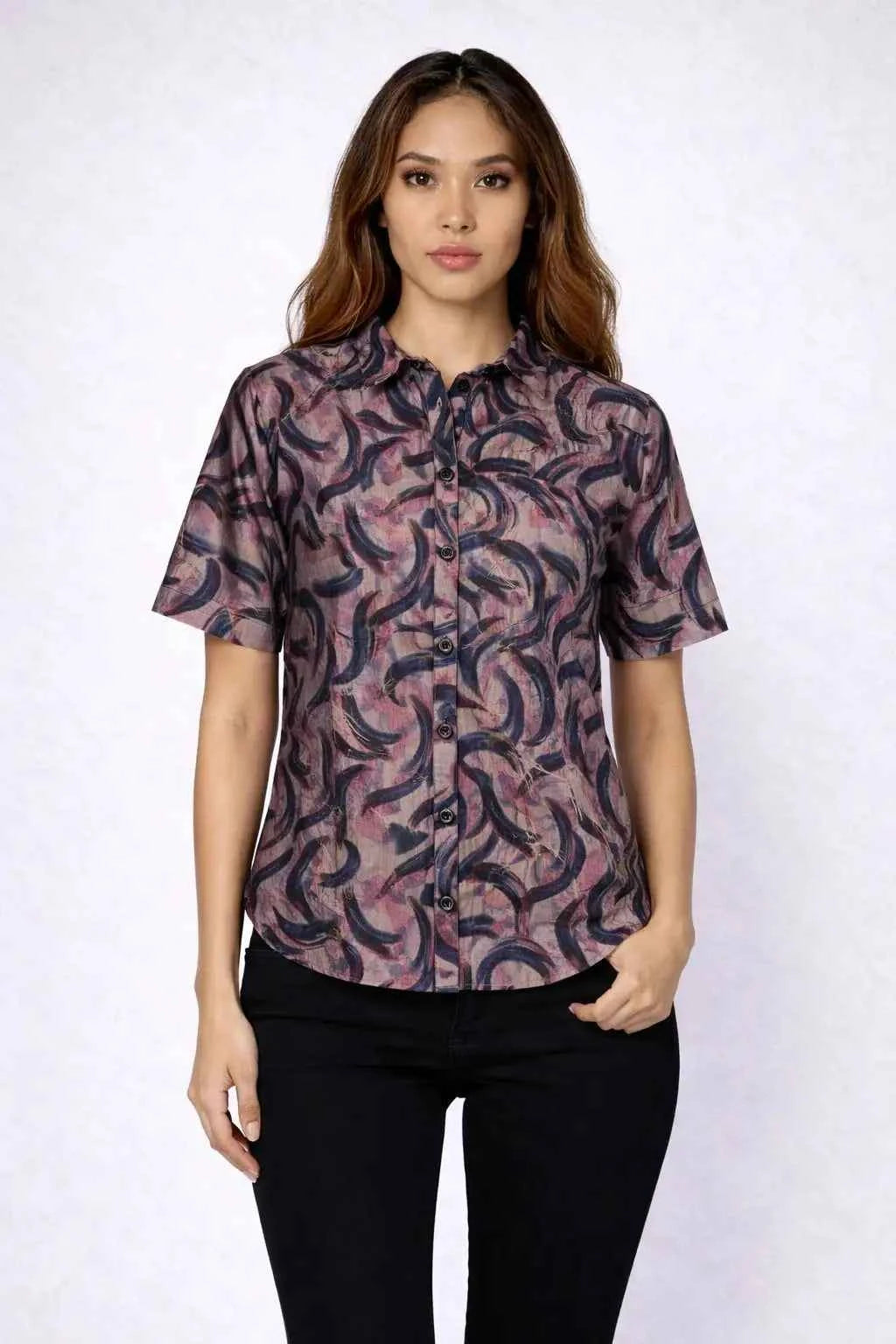 Astron – Abstract Swirl Print Shirt