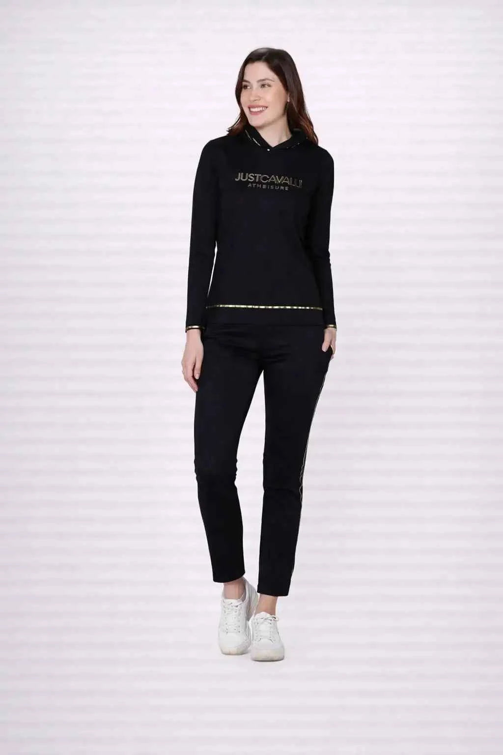Blue Color Full Sleeve Hoodie with pant Ladies Co-ord Set