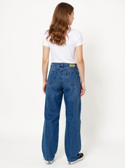 Astron – Medium Wash Wide-Leg Distressed Denim Jeans for Women