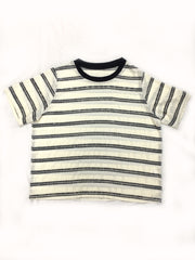 Astron - Striped Knit T-Shirt With Ribbed Crew Neckline