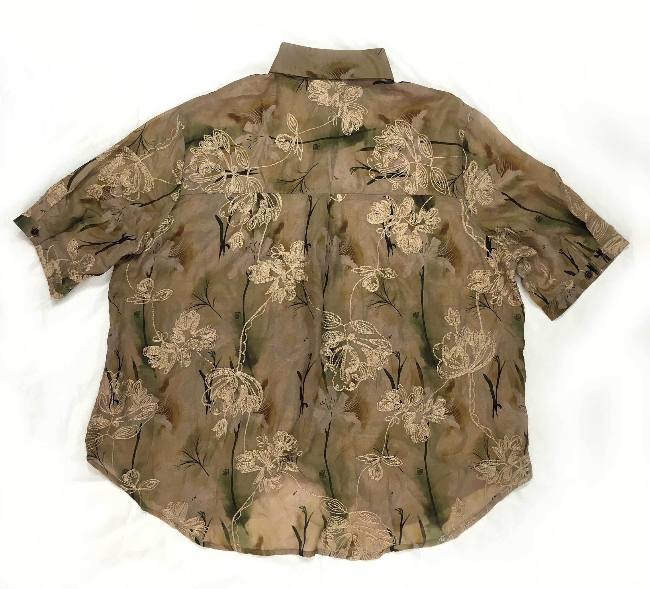 Astron - Olive Green Printed Viscose Shirt For Women