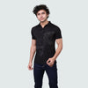 Black & Maroon Collared Neck T-shirt Men - ASTRON