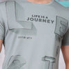 Grey & Green Typography Printed Men T-shirt