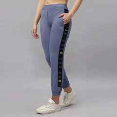 Women's 4 Way Stretchable Jogger With Reflective Chain and Prints