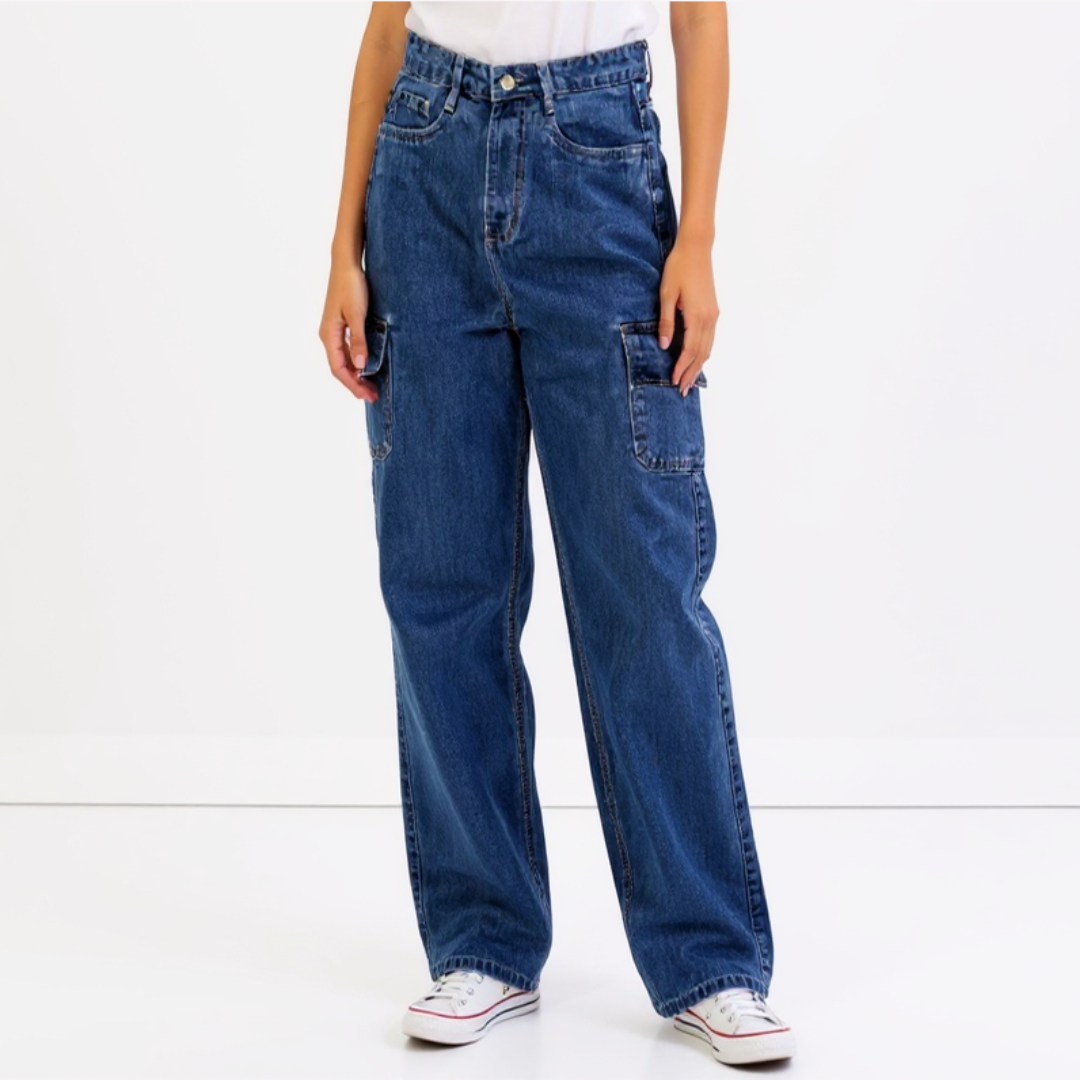 Astron Women’s Cargo Denim Jeans – Street Style