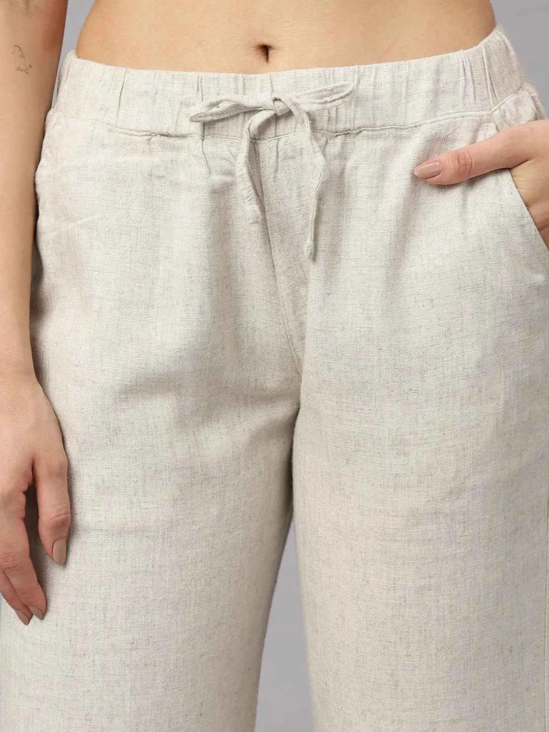 Astron – Women’s Straight Fit Natural Viscose Linen Pants