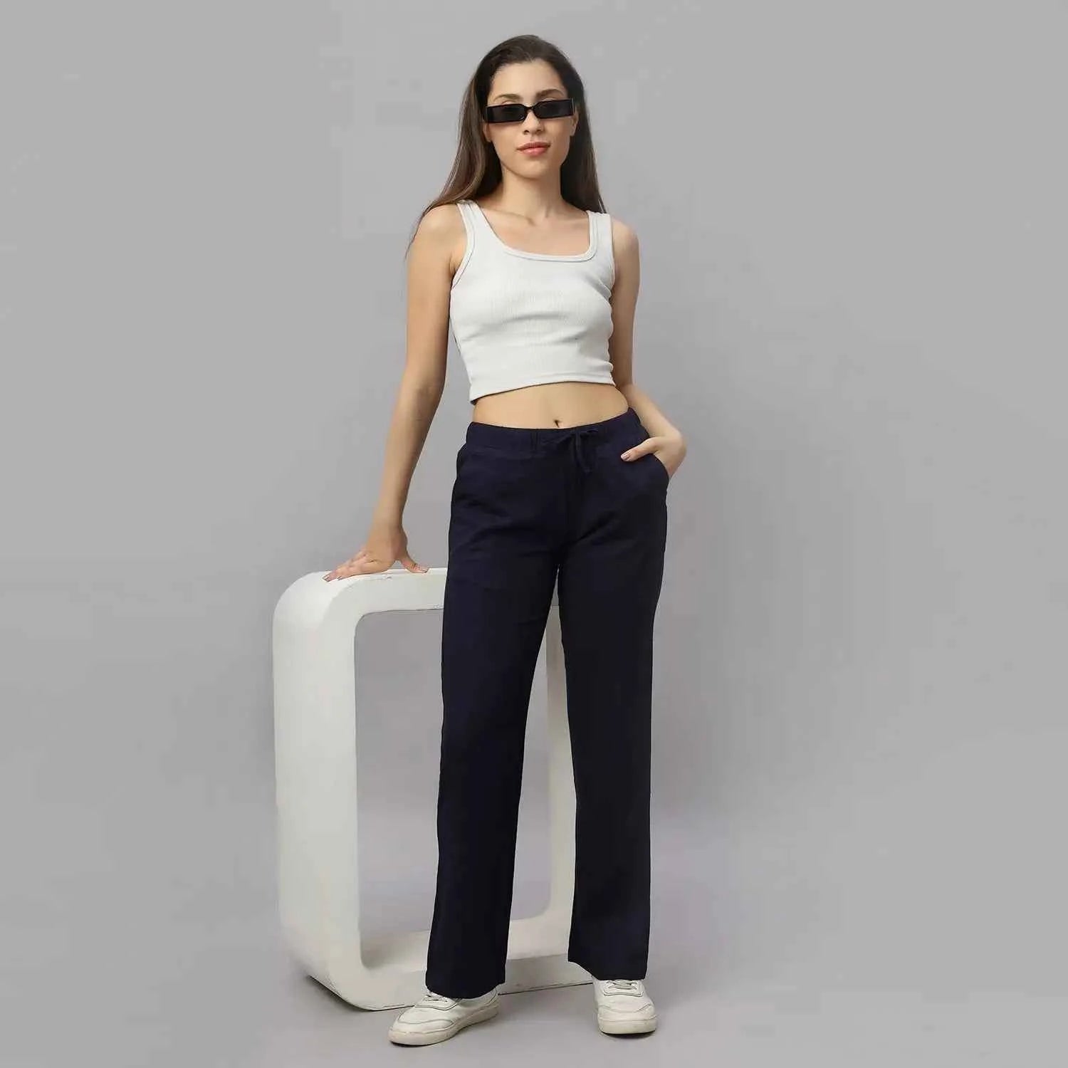 Astron – Women’s Straight Fit Viscose Linen Pants