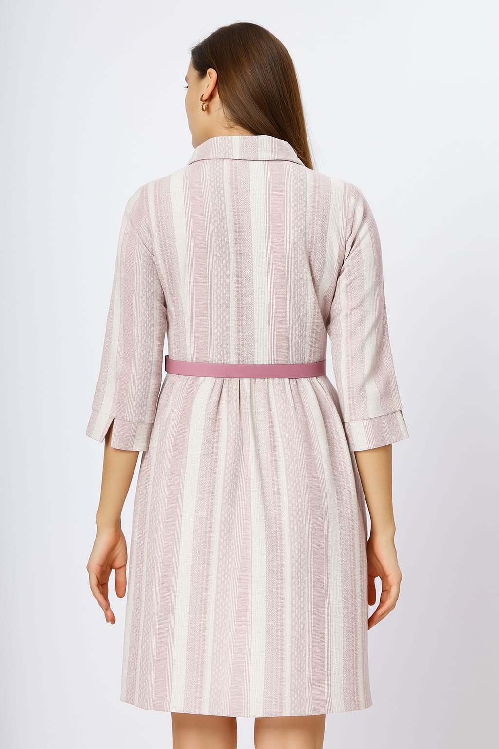 Astron - Polyester V-Neck Midi Dress For Women