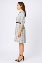 Astron - Button Front Collar Shirt Dress